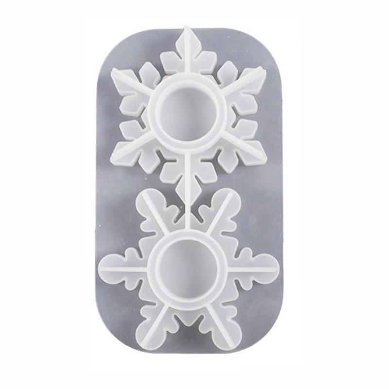 

Unique Snowflake Candlestick Resin Mold Aromatherapy Candle Holder Silicone Mould for Festive Season Everyday Use Decor 1