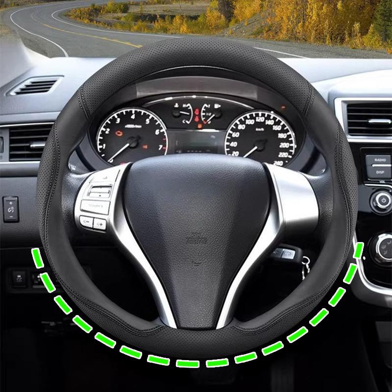 For Nissan Versa Tiida Sylphy Terranno Terra Altima Ultrathin Napa Leather Car Steering Wheel Cover Breathable Car Handle Covers