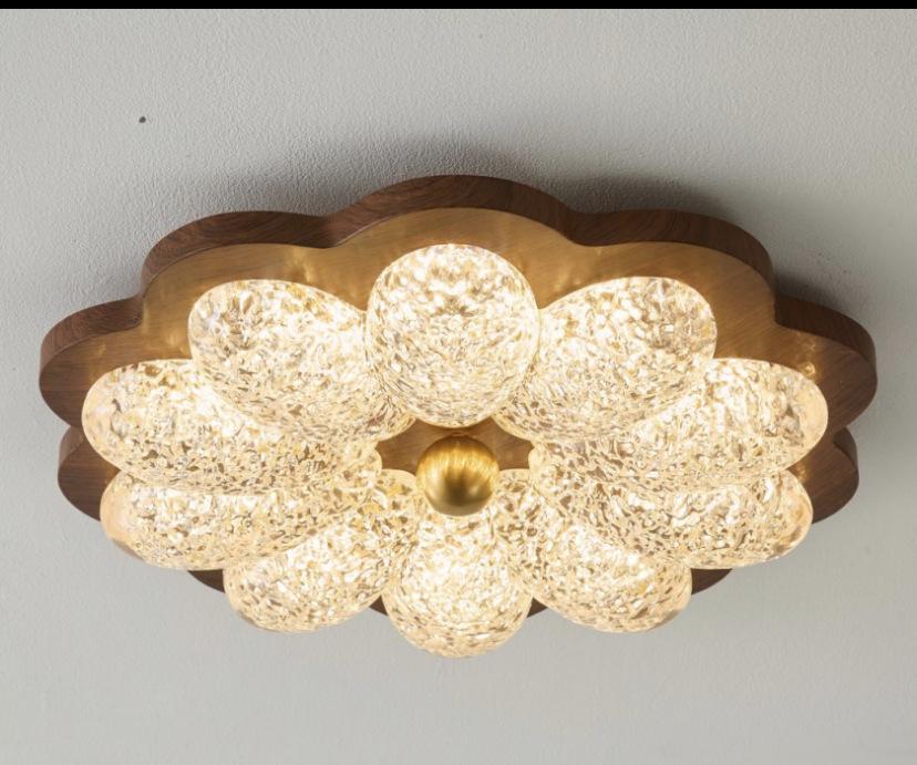 Used Walnut Full Spectrum Ceiling Light for Master Bedroom - Modern Minimalist American Retro Design