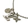 Used LV Initial Pendant 12564 M00317 7984 Synthetic Stone Aged Gunmetal Monogram Flower Stone White Men's from Japan