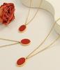 Collana Pendente Ovale in Acrilico Elegante Retrò Francese - Gioielli di Nicchia Resistenti allo Sbiadimento