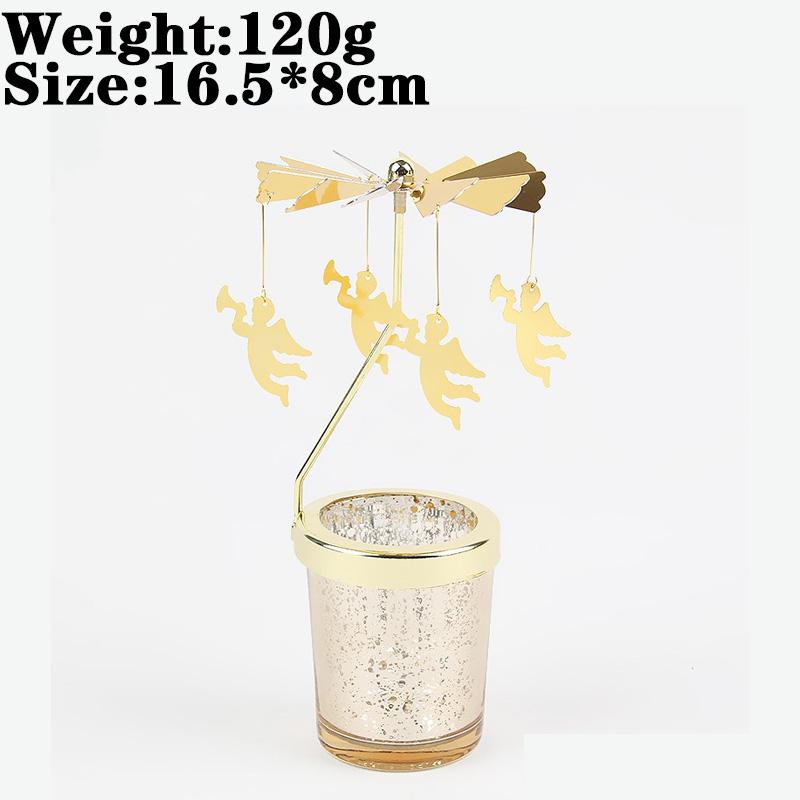 Love Wedding Candle Holders Snowflake Deer Fairy Rotating Candlestick Metal Tray Romantic Home Decoration Christmas Ornament