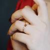 Color Treasure Rose Open Ring Sterling Silver Versatile Zircon Index Finger Ring