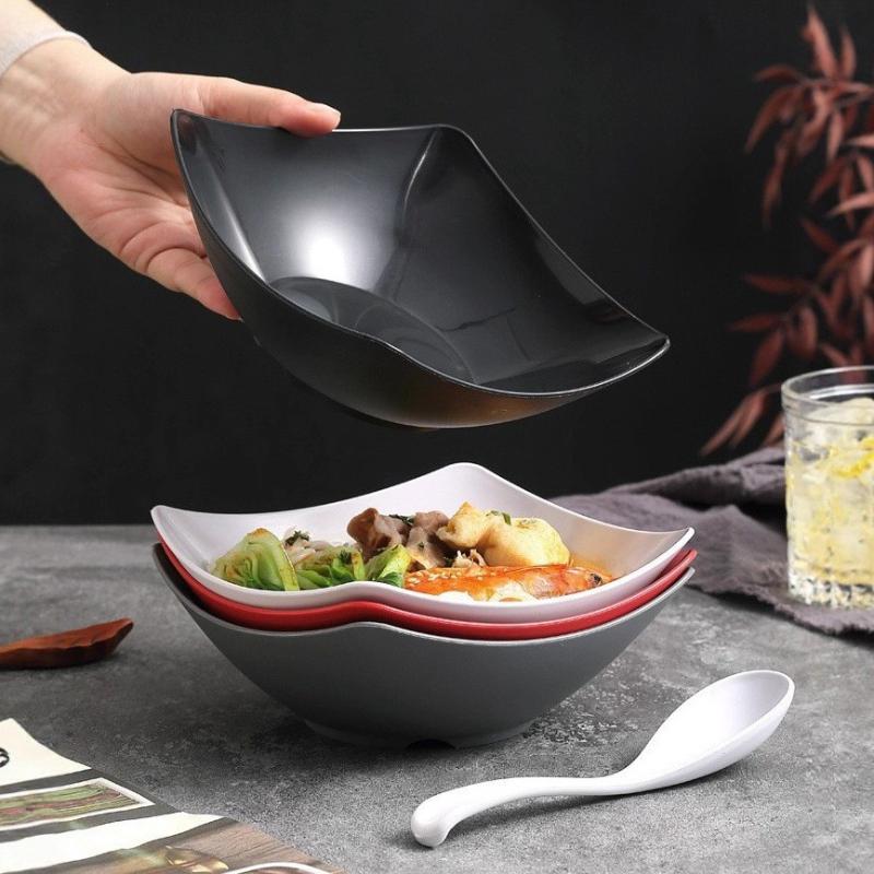 4 Bucăți Boluri din Plastic pentru Salată Calitate Premium Boluri Multifuncționale Pentru Fructe Legume Gustări Mic Dejun Utilizare în Restaurant Cafenea