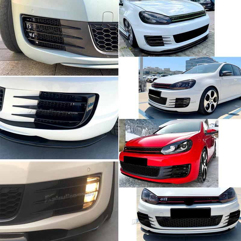 For Volkswagen VW Golf 6 MK6 VI GTI GTD R R20 2008-13 Front Bumper Fog Lamp Grille Spoiler Fog Light Eyebrow Eye Wind Knife Trim