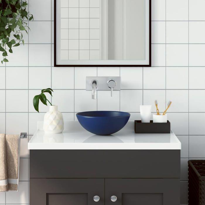VidaXL Lavabo de Salle de Bain Rond Vasque à Poser de Toilette Lave-mains de Cuisine Salle Cosmétique Maison Intérieur 146979
