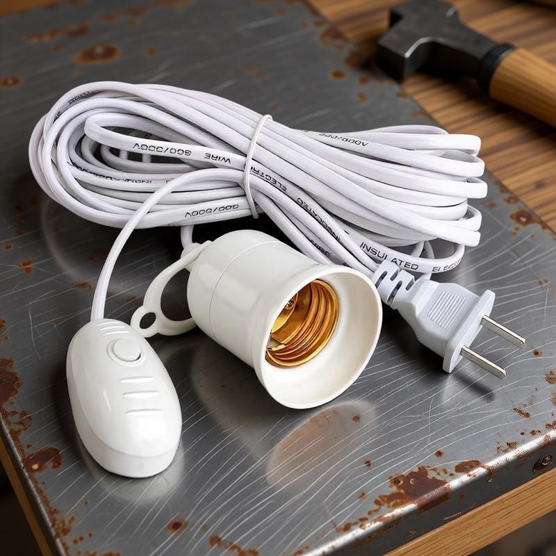 1Pc 10m Power Cord Cables E27 Lamp Base Holder With Switch Wire For Pendant Led Bulbs Fixture Hanglamp Suspension Socket