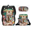 Iconic Distinctive Cool The Midnight Gospel 3D Pattern 3pcs/Set pupil Schoolbags Outing Laptop Daily Pack Sling Carrier Pen Case