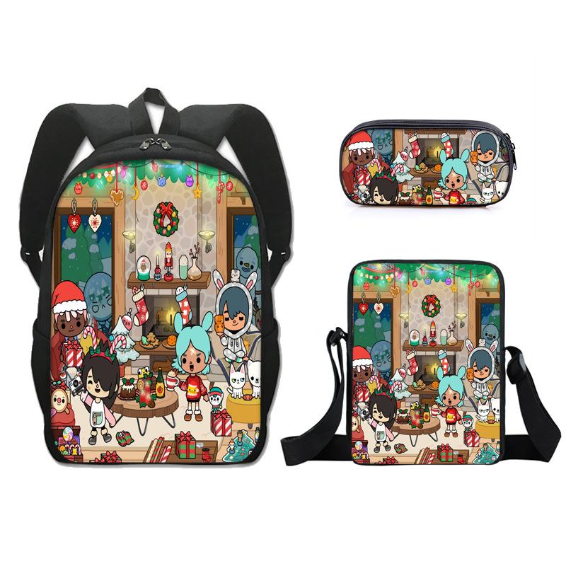Iconic Distinctive Cool The Midnight Gospel 3D Pattern 3pcs/Set pupil Schoolbags Outing Laptop Daily Pack Sling Carrier Pen Case