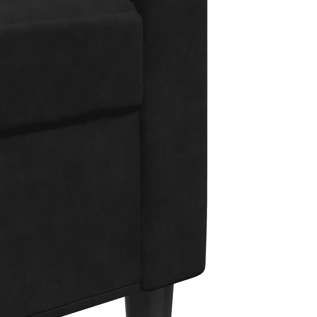 Vidaxl Sofa 2-Osobowa, Czarna, 120 Cm, Tapicerowana Aksamitem