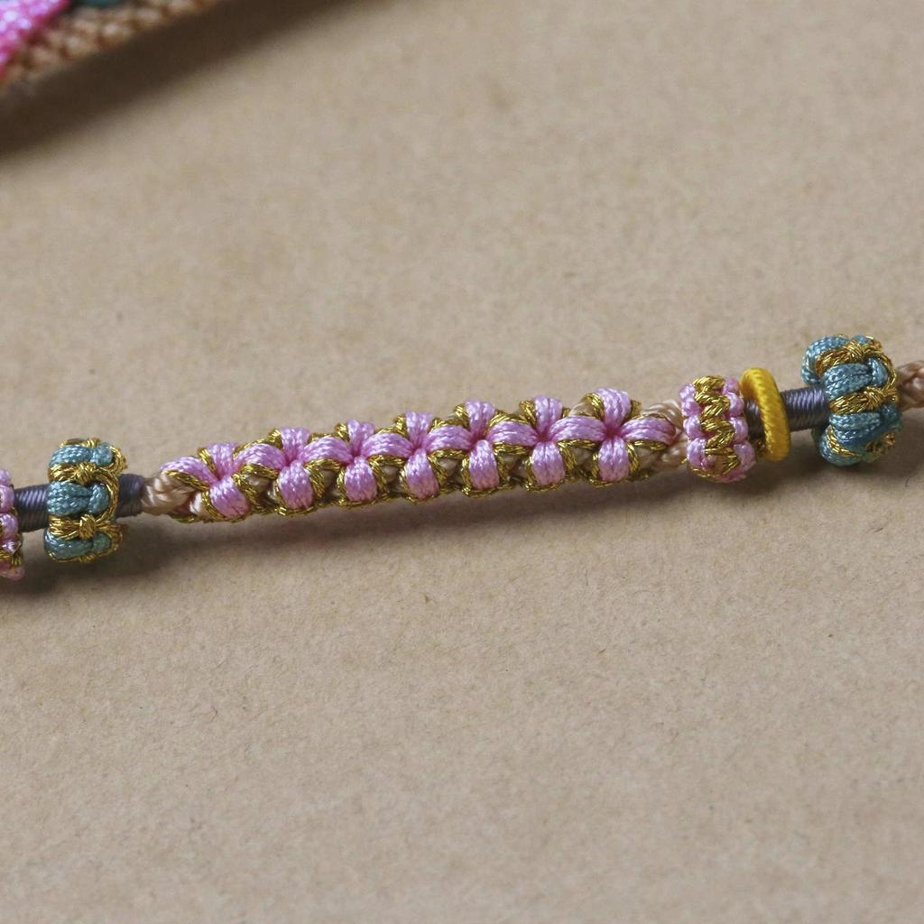 Tibetan Handmade Eight-Strand Braided Adjustable Necklace with Jade Pendant