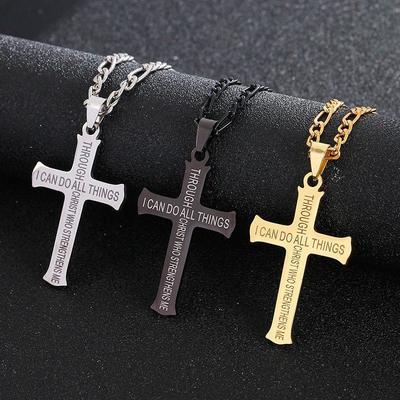 Fashion Fashion Cross Necklace Suitable for Daily Wear 1 Piece Popular Pendant Necklace Vintage