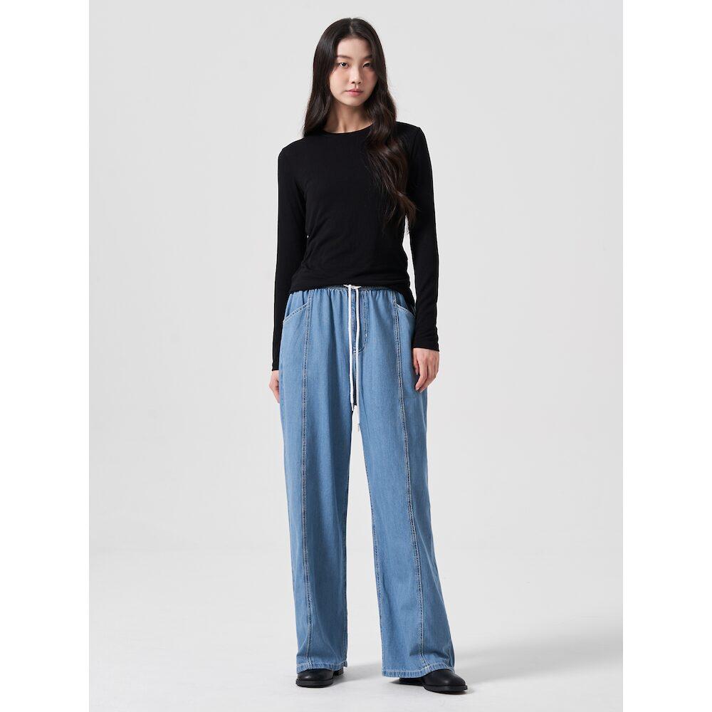 8SECONDS Cut-Modified Banding Wide Denim Blue (324821Pp1P)