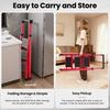 3 Step Ladder Ladder, Portable Steel Folding Stool with Tool Platform, Wide Anti-Slip Pedal and Feet for Household, Office, Iron Construction,