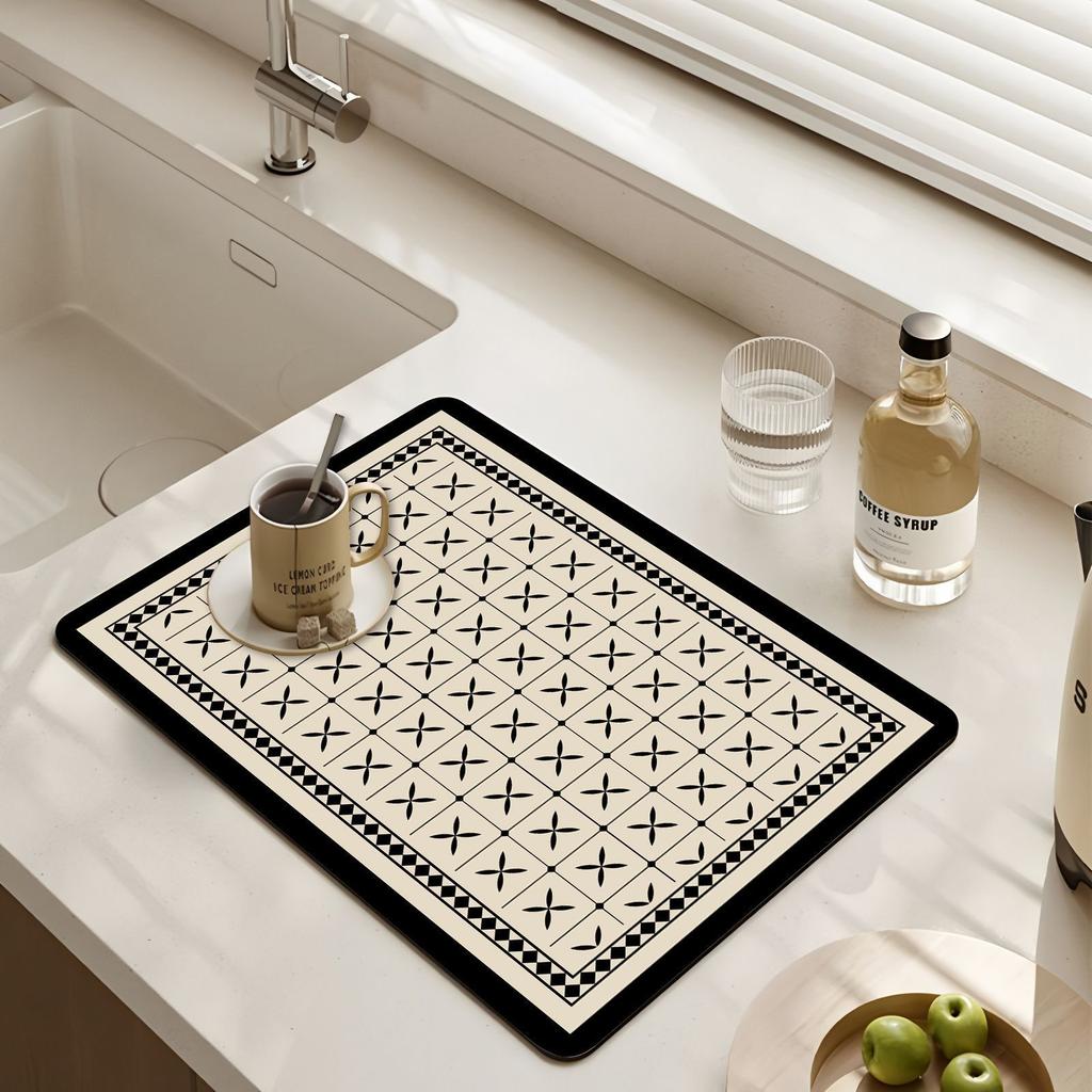 Diatomaceous earth doormat simple and elegant non-slip and wear-resistant absorbent and stain-resistant cuttable