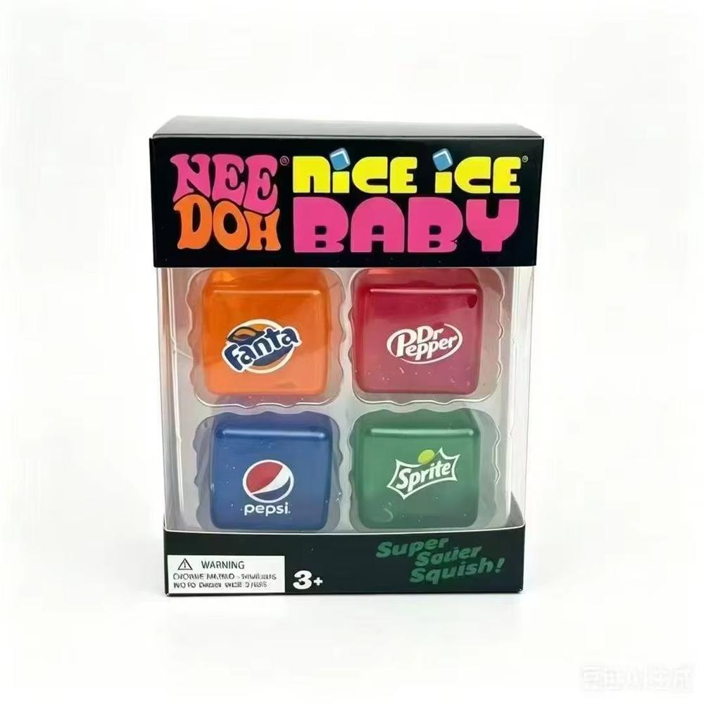 Schylling NeeDoh Nice Cube & Nice-Sicle Squishy Toy Sensory Stress Relief Squeeze Cube Anti-Anxiety Fidget Toy for Focus ADHD