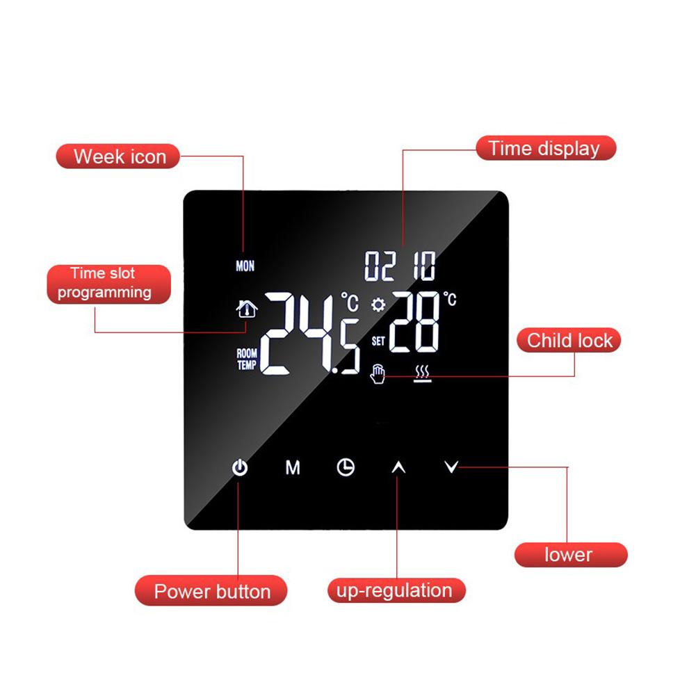 Electric Floor Heating Thermostat with WiFi Remote Control Supports 25A Load and 5000W for Tuya Smart Home Systems