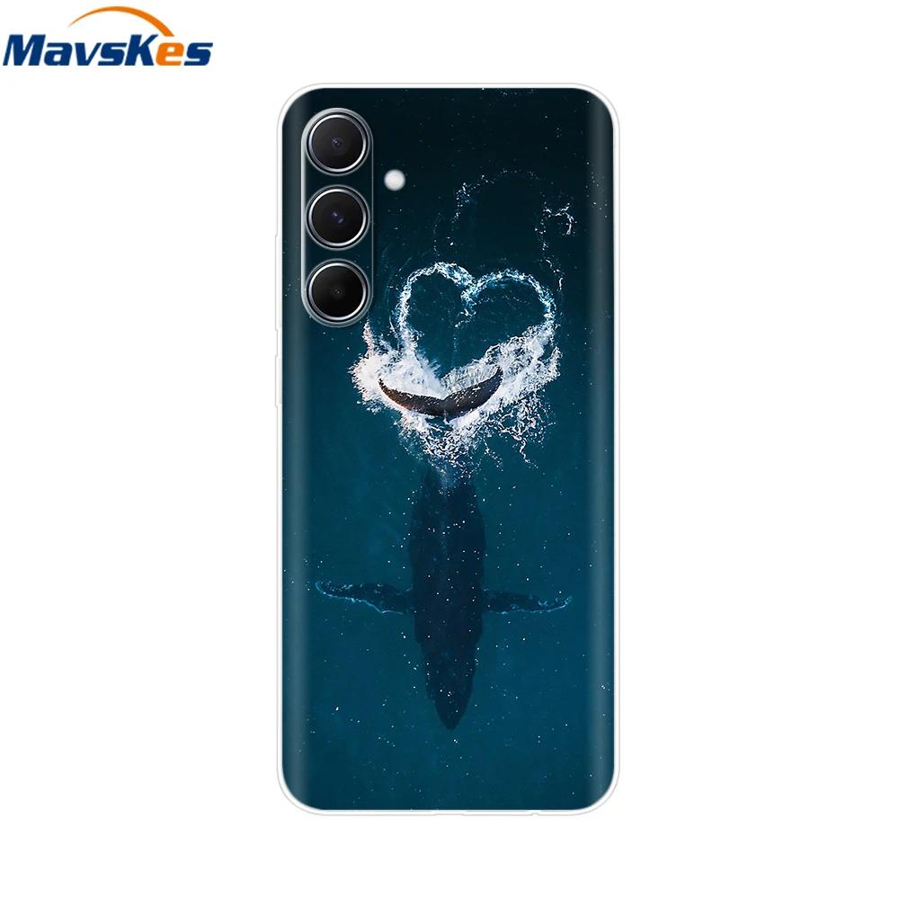 For Samsung Galaxy M35 M55 Case Cute Flower Soft Silicone Back Cover for Coque Samsung M 55 M 35 5G Phone Cover Fundas Shells