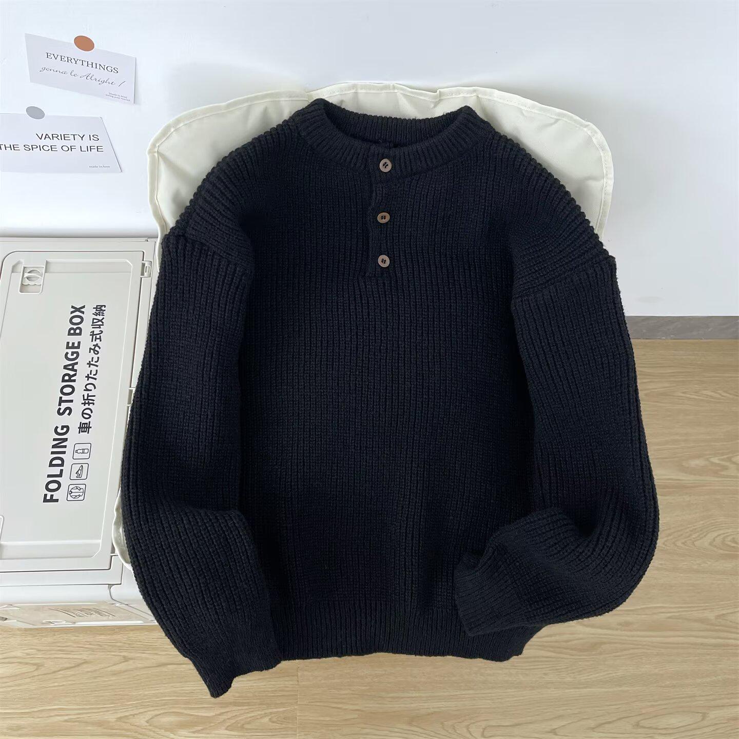 

Trendy Black Button-Up Turtleneck Knit Top - New Autumn/Winter 2025 Collection XL чорний