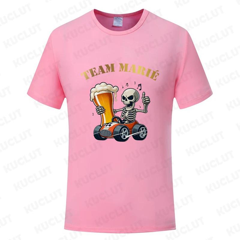 Team Groom Squad Trauzeuge T-Shirt Groomsman T-Shirts Französische Herren Bier Junggesellenabschieds-Shirt Hochzeit Y2K Tops