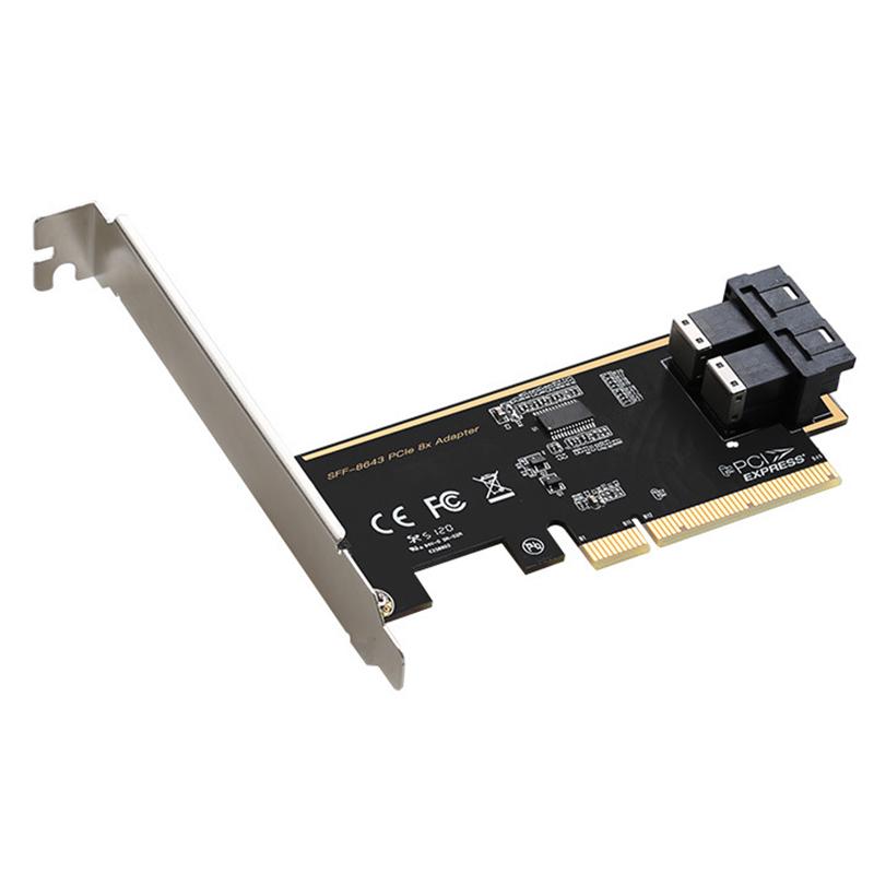 

TXB127 SFF8639 Interface 2-port Solid State Drive (SSD) Adapter Board to PCLEX8 to 2 U.2 Expansion Card As Shown A