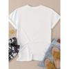 Women'S Round Neck Short Sleeve T-Shirt with The Print 'TEAM DE LA Mariée', Designed for Wedding Occasions, Featuring a Warm And Ceremonial Style