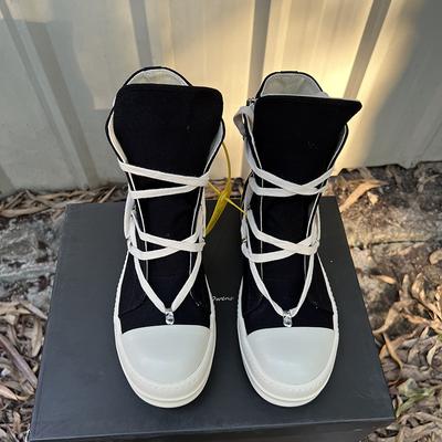 Casual High Top Quality Black Designer Men Leather Shoe Ro Pentagram Thick-sole Zip Flat Canvas Luxury Women Ankle Boot Sneakers