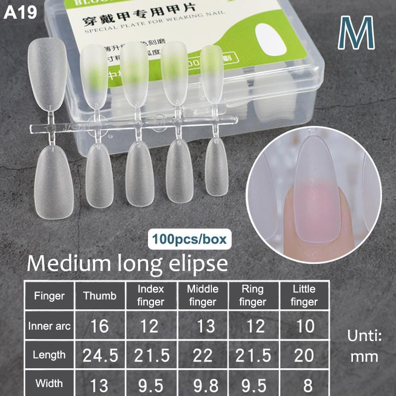 100Pcs/Box Fake Nail Tips Full Cover Coffin Press On Nail Extension Clear Soft Gel Tips False Nail Design Manicure Tools