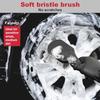 9PCS Scratch-Free Car Wheel Cleaning Kit - Soft Rims Brush, Microfiber Flat Wheel Brush, Boar Hair Detail Brush & Cleaning Pads, Microfiber Towel &