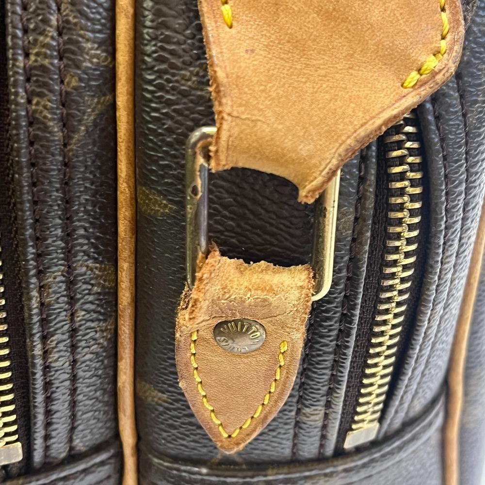 Louis Vuitton M45254 Monogram Reporter PM Crossbody Shoulder Bag Brown