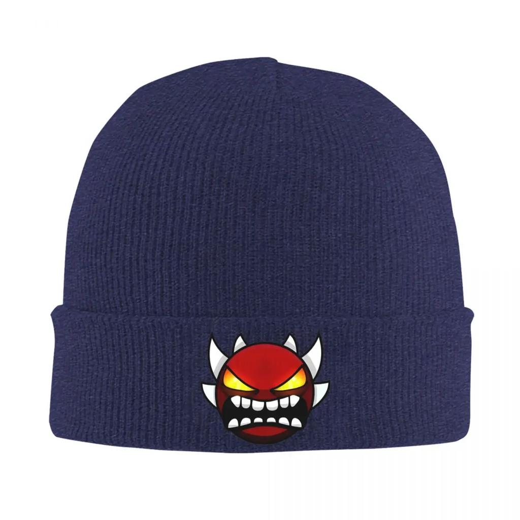 Geometry Dash Demon Knit Hat Beanies Winter Hats Warm Color Cap Men Women