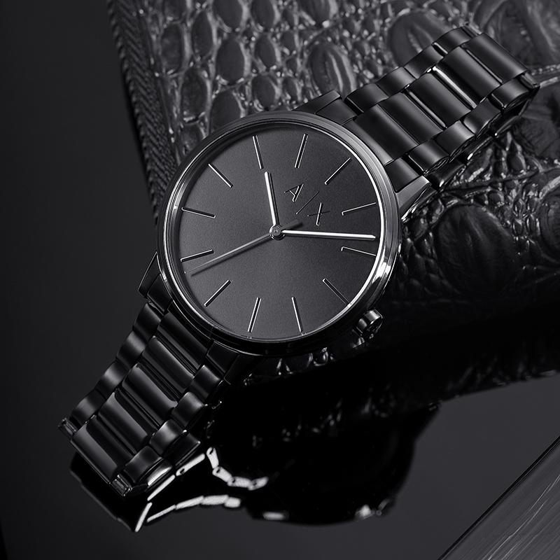 Armani Exchange AE Wrist Watch Quartz Movement Stainless Steel Strap 42mm Black Dial Men's Watches AX2701