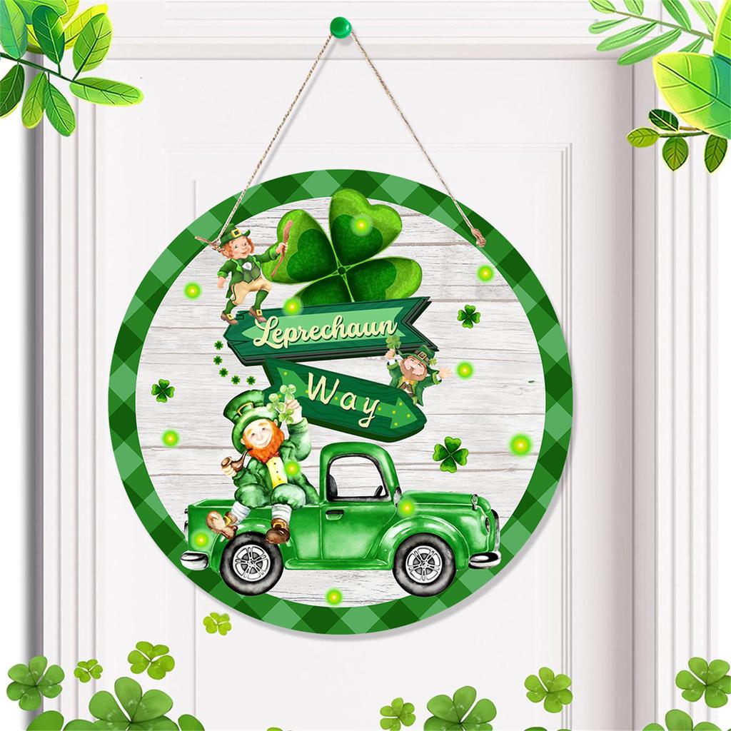 Quality Luck Leaves Door Sign Add Vibrantly Holiday Spirits to Porch or Entryway Irish Hanging Door Decorations