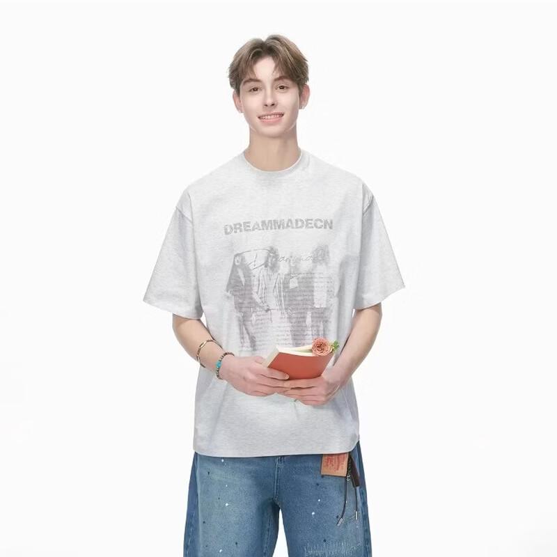 DREAM MADE Men s Vintage Figure Print Heavyweight Short Sleeve T-shirt L