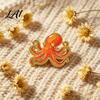 Ocean Life Enamel Pin Cartoon Sea Animal Metal Brooch Dolphin Whale Seahorse Octopus Brooch Badge Pin Hats Bags Scarves Clothes Decorative Accessory