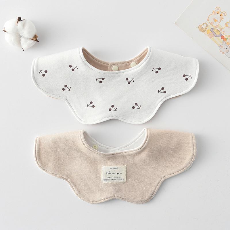 Korean Style A-Type Pure Cotton Double-Sided Baby Bib for 0-2 Years