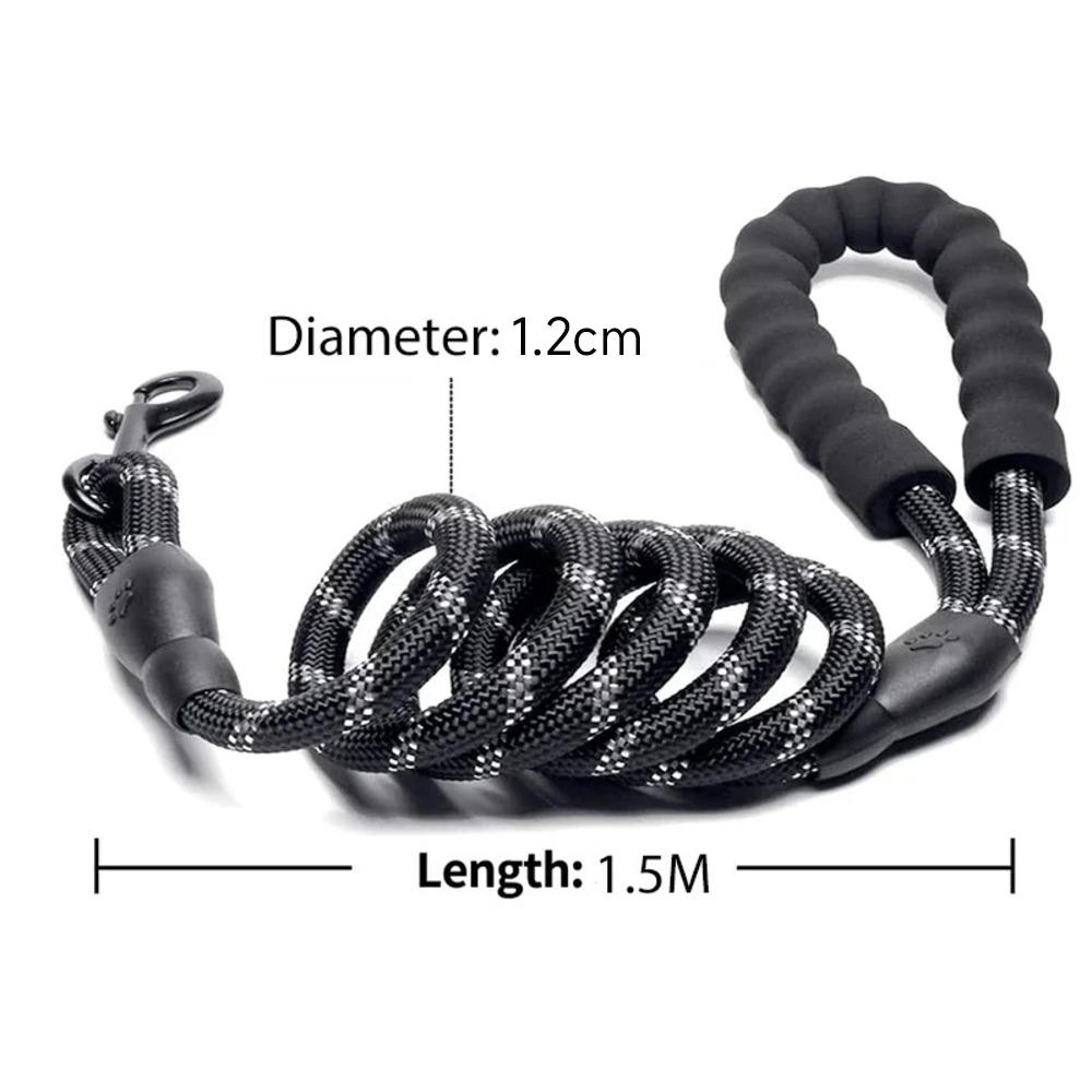 

1.5M Dog Leash Reflective Nylon Strong Pet Leashes with Soft Padded Handle Small To Large Dogs Leash Pet Outing Supplies зелёный