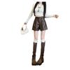 Women's PU Leather High Waist A-Line Shorts - Black, Autumn/Winter 2024 Collection, Slimming Wide-Leg, Casual Loose Fit.