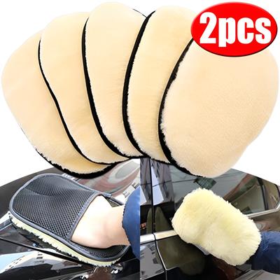 1/2 peças de luva de lã de microfibra macia para lavagem de carro, lavador de motocicleta, cuidados de limpeza, escova de vidro de carro, ferramentas de polimento de cera de pintura