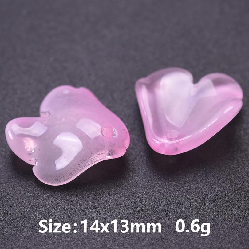 50pcs Mix Glass Shell Ginkgo Leaf Glans Dorsal Lobe Glass Charms For Jewelry Making Supplies Plant Accessories Handmade Pendant