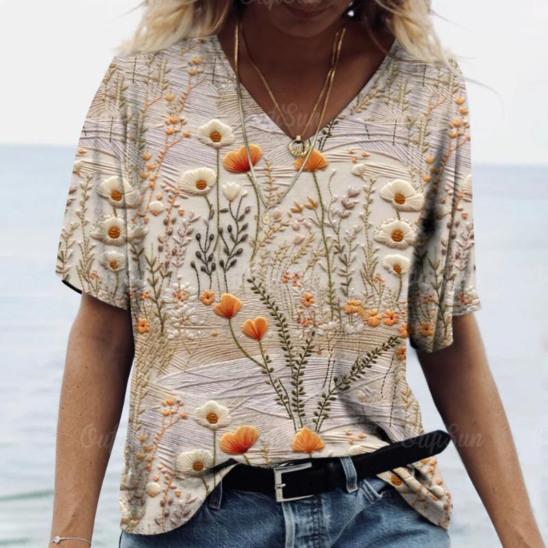 Fashion Woman Blouse 2024 Butterfly Print Short Sleeve Tees Tops Summer Casual Women's T Shirt Oversized Female Y2k Clotheing