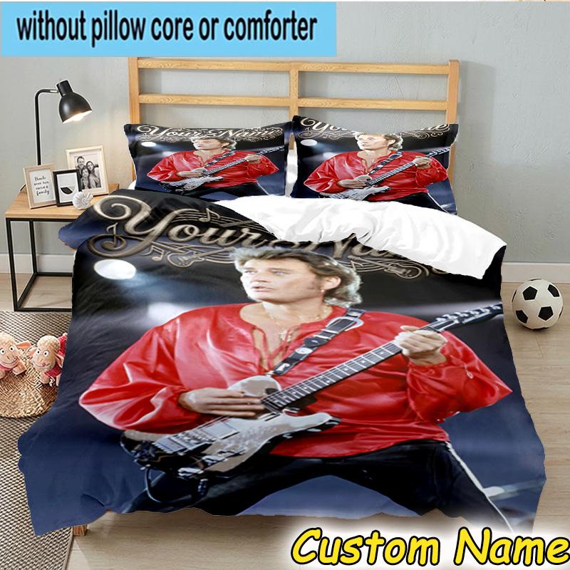 3pcs Custom Name Rock Star Performance Bedding Set Includes 1 Duvet Cover & 2 Pillowcases for All Seasons Dormitory Home Decor Christmas gifts