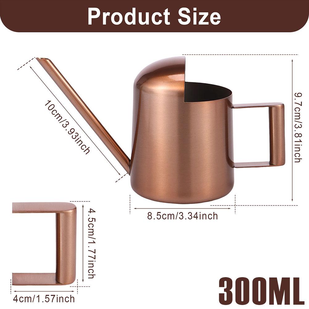 500ML Plants Watering Pot Stainless Steel Long Nozzle Watering Can Portable Vintage Small Watering Can for Office Potted Plants