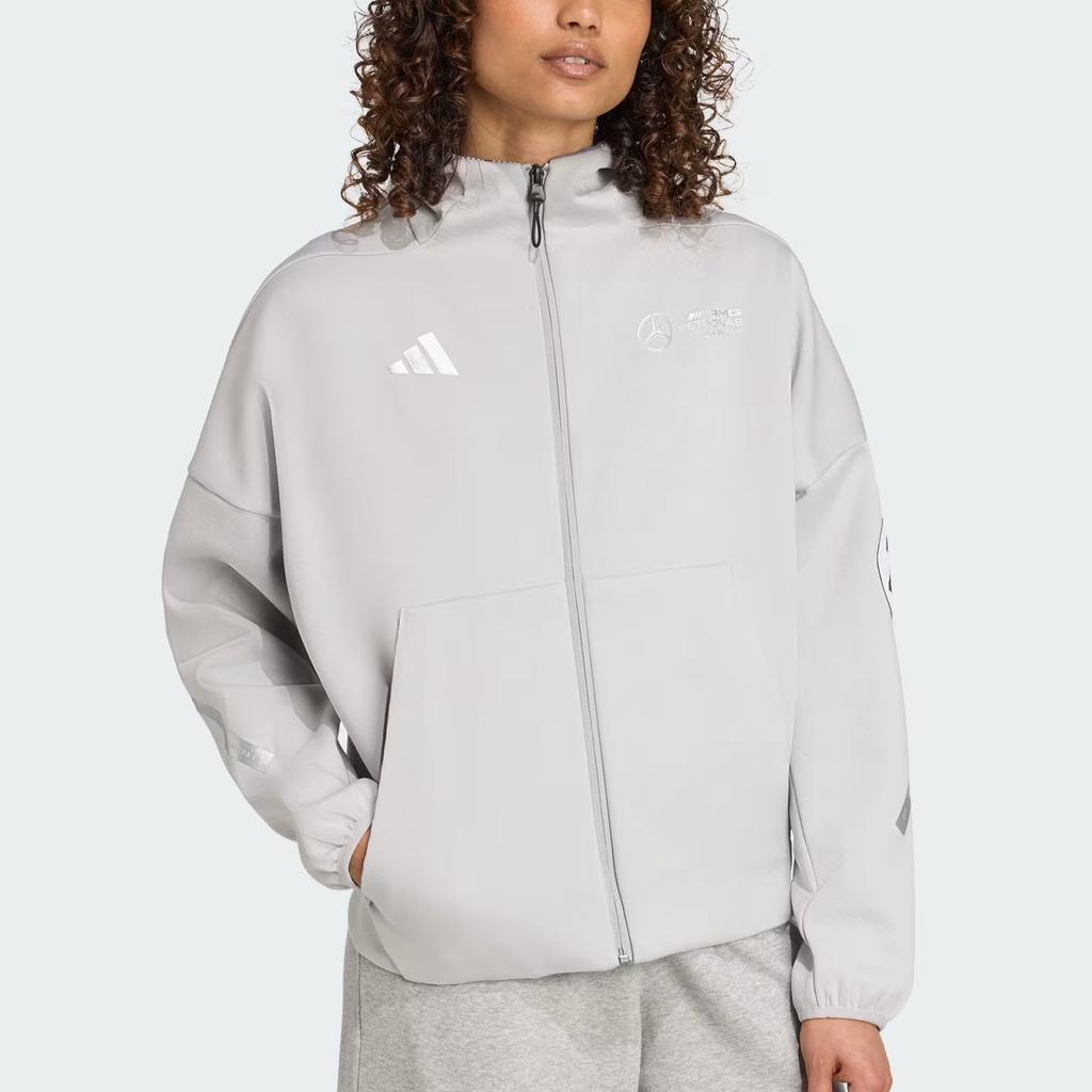 Adidas X Mercedes - AMG Collaboration Petronas Formula One Team Silver Arrows Motorsport Hoodie Women Jacket JW3474