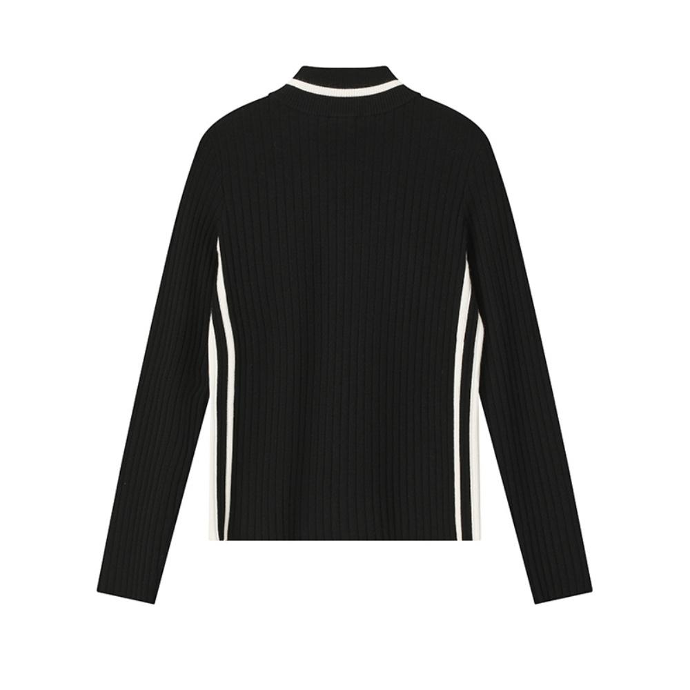 Fila Fashionable Minimalist Design Casual Warm Fitted Knit Sweater Women Sweater Black F11W542401FBK
