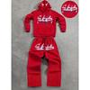 Set Felpa con Cappuccio Casual da Uomo e Pantaloni Sportivi a Gamba Dritta, Abbigliamento Sportivo Casual Largo, Abbigliamento Caldo e Confortevole per Autunno e Inverno