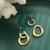Fashion Retro Detachable Earrings Gold  Color Geometric Irregular Round Drop Earrings For Women Girls Jewelry