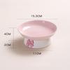 Cute Large Capacity Ceramic Cat Bowl Macaron Colors Non-Slip Base Elevated Pet Bowl with Bow Pet Feeding Bowl for Puppy Cats
