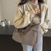 Fashion Stylish Women Shoulder Tote Bag Nylon Durable Commuting Handbag Two Pockets Solid Color Large Capacity Handbag Office