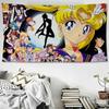 SSailores Cute Girl Moon Colorful Tapestry Wall Hanging Hanging Tarot Hippie Wall Rugs Dorm Wall Art Decor
